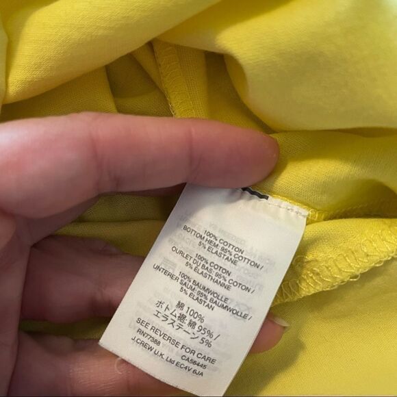 J. Crew Side Tie T-Shirt Yellow Top Tee Iced Lemon XS - Picture 3 of 3